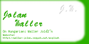 jolan waller business card